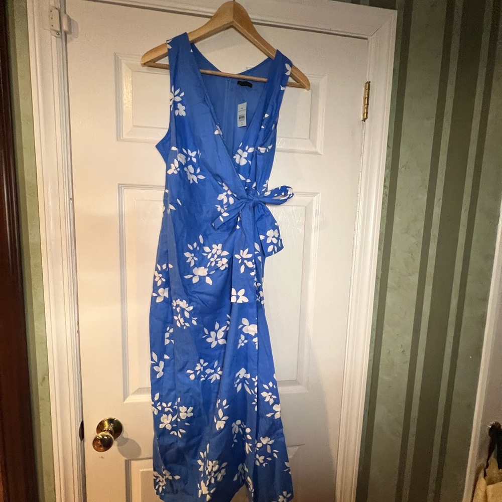 Ann Taylor Blue and White Floral Maxi Dress